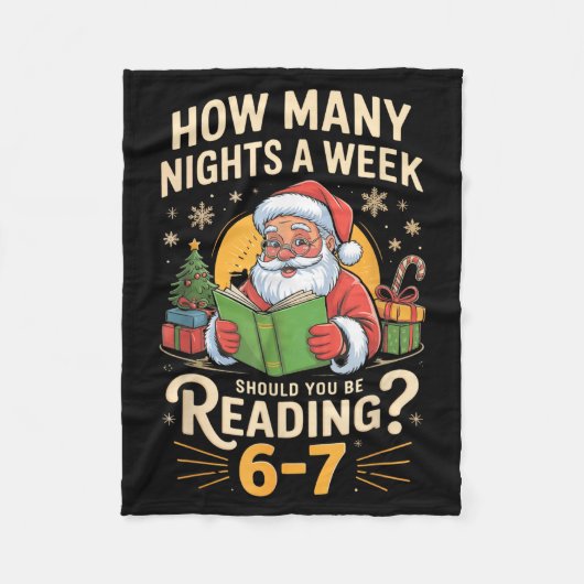 Funny Santa Reading 67 Meme Tee Christmas Teacher Fleecedecke (Vorderseite)