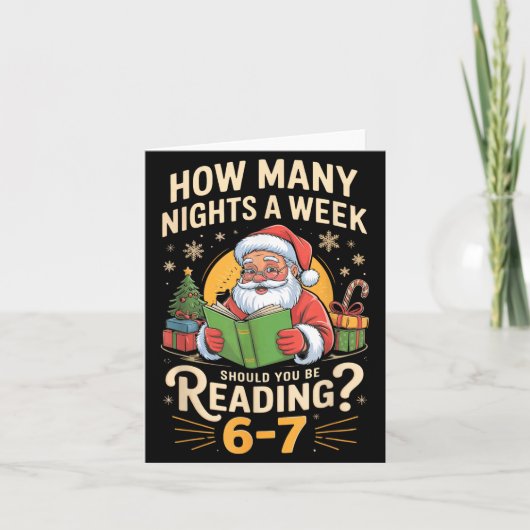 Funny Santa Reading 67 Meme Tee Christmas Teacher  Karte (Vorderseite)