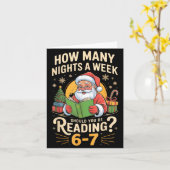 Funny Santa Reading 67 Meme Tee Christmas Teacher  Karte (Gelbe Blume)