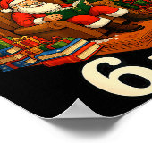 Funny Santa Reading 67 Meme Tee Christmas Teacher Poster (Ecke)