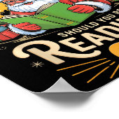 Funny Santa Reading 67 Meme Tee Christmas Teacher Poster (Ecke)