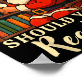 Funny Santa Reading 67 Meme Tee Christmas Teacher Poster (Ecke)