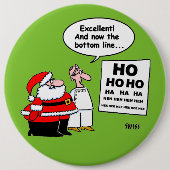 Funny Santa Reads Optometristisches Augendiagramm Button (Vorderseite)