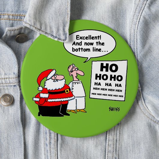Funny Santa Reads Optometristisches Augendiagramm Button (Beispiel)