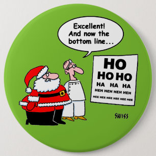Funny Santa Reads Optometristisches Augendiagramm  Button