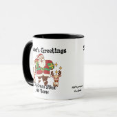 Funny Santa Red & Gold Personalize Tasse (Vorderseite Links)