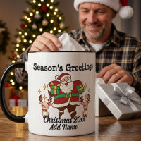 Funny Santa Red & Gold Personalize