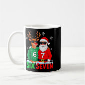 Funny Santa Reindeer 6 7 Christmas Meme Six Seven Kaffeetasse (Links)