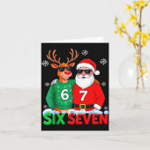 Funny Santa Reindeer 6 7 Christmas Meme Six Seven  Karte (Gelbe Blume)
