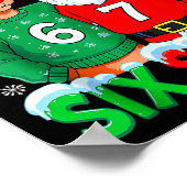 Funny Santa Reindeer 6 7 Christmas Meme Six Seven Poster (Ecke)