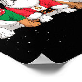 Funny Santa Reindeer English Bulldog Dog Women Men Poster (Ecke)