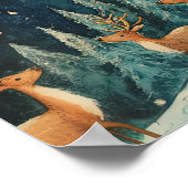 Funny Santa Retro Christmas Eve Poster (Ecke)