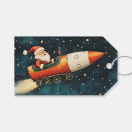 Funny Santa Retro Weihnachtsabend Geschenkanhänger