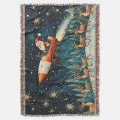 Funny Santa Retro Weihnachtsfeierwochenende Blanke Decke (Vorderseite Vertikal)