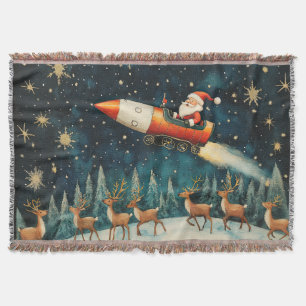 Funny Santa Retro Weihnachtsfeierwochenende Blanke Decke