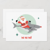 Funny Santa Riding A Shark (Vorne/Hinten)