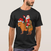 Funny Santa Riding Capybara Weihnachts Pajama Matc T-Shirt (Vorderseite)