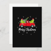Funny Santa Riding Christmas Tree Truck Frog Chris Einladung (Vorne/Hinten)