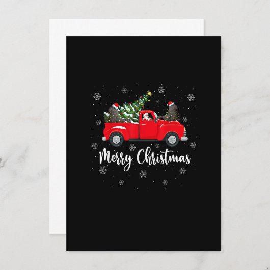 Funny Santa Riding Christmas Tree Truck Manatee Ch Einladung (Vorne/Hinten)