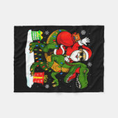 Funny Santa Riding Dinosaur T Rex Christmas Santa  Fleecedecke (Vorderseite (Horizontal))
