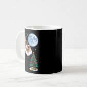 Funny Santa Riding German Shepherd Dog Tree Christ Kaffeetasse (Vorderseite Links)