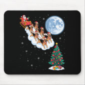 Funny Santa Riding German Shepherd Dog Tree Christ Mousepad (Vorne)