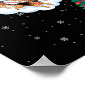 Funny Santa Riding German Shepherd Dog Tree Christ Poster (Ecke)