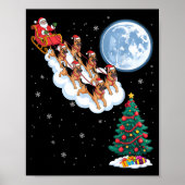 Funny Santa Riding German Shepherd Dog Tree Christ Poster (Vorne)