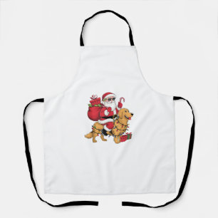 Funny Santa Riding Golden Retriever Dog Weihnachte Schürze
