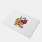 Funny Santa Riding Goldendoodle Dog Weihnachten Fußmatte (Schrägansicht)