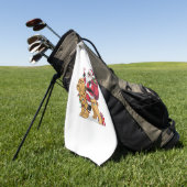 Funny Santa Riding Goldendoodle Dog Weihnachten Golfhandtuch (Gras)