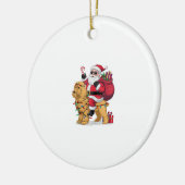 Funny Santa Riding Goldendoodle Dog Weihnachten Keramik Ornament (Links)