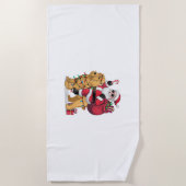Funny Santa Riding Goldendoodle Dog Weihnachten Strandtuch (Vorderseite)