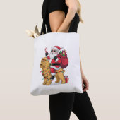 Funny Santa Riding Goldendoodle Dog Weihnachten Tasche (Von Nahem)