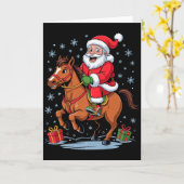 Funny Santa Riding Horse Equestrian Christmas Xmas Karte (Gelbe Blume)