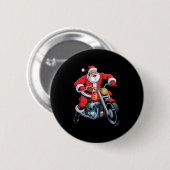 Funny Santa Riding Motorcycle Holiday Christmas Xm Button (Vorne & Hinten)