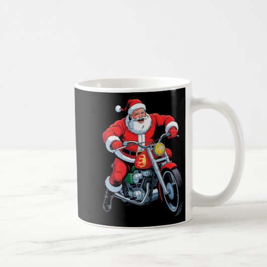 Funny Santa Riding Motorcycle Holiday Christmas Xm Kaffeetasse (Rechts)