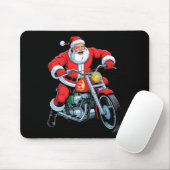 Funny Santa Riding Motorcycle Holiday Christmas Xm Mousepad (Mit Mouse)