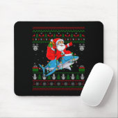 Funny Santa Riding Shark Ugly Christmas Sweaters S Mousepad (Mit Mouse)