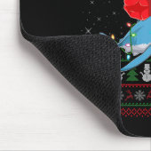 Funny Santa Riding Shark Ugly Christmas Sweaters S Mousepad (Ecke)