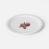 Funny Santa Riding Staffordshire Bull Terrier Dog Pappteller (Schrägansicht)