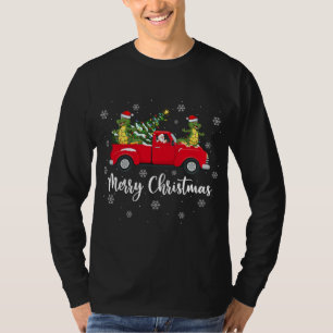 Funny Santa Riding Weihnachtsbaum Truck Alligator T-Shirt