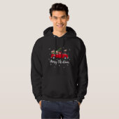 Funny Santa Riding Weihnachtsbaum Truck Flamingo C Hoodie (Vorne ganz)
