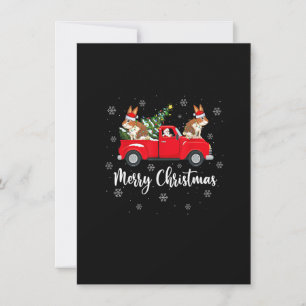 Funny Santa Riding Weihnachtsbaum Truck Rabbit Chr Einladung