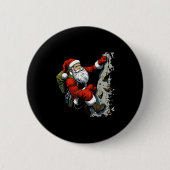 Funny Santa Rock Klettern Weihnachten Weihnachten Button (Vorderseite)