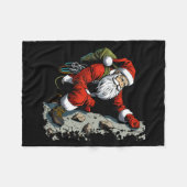 Funny Santa Rock Klettern Weihnachten Weihnachten Fleecedecke (Vorderseite (Horizontal))