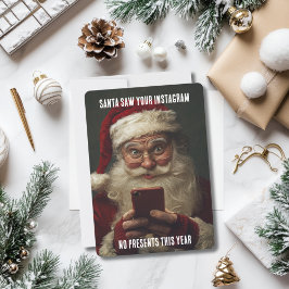 Funny Santa sah dein Instagram No Presses Xmas Feiertagskarte