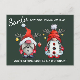Funny Santa sah Ihre Social Media Post Weihnachten