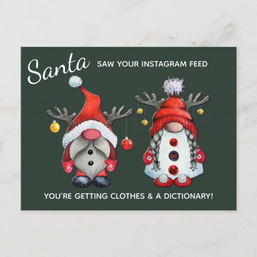 Funny Santa sah Ihre Social Media Post Weihnachten (Vorderseite)
