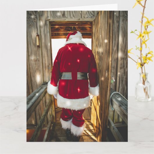FUNNY SANTA SANTA'S RÜCKEN CHRISTMAS CARD KARTE (Gelbe Blume)